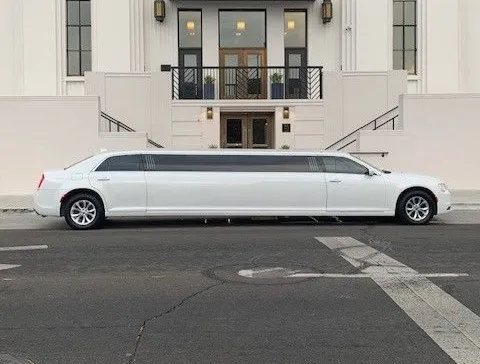 White Chrysler 300 Stretch for limo rental White Chrysler 300 Stretch for limo rental