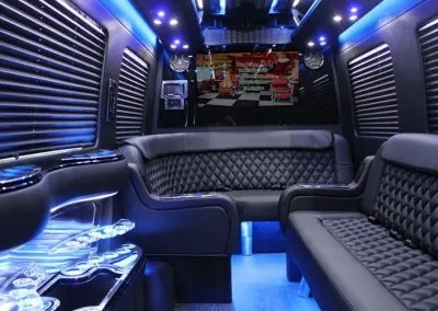 Mercedes-Benz Sprinter Limousine interior, photo 2 for limo rental Mercedes-Benz Sprinter Limousine interior, photo 2 for limo rental